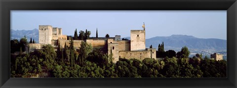 Framed Palace viewed from Albayzin, Alhambra, Granada, Granada Province, Andalusia, Spain Print