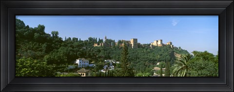 Framed Palace viewed from Sacromonte, Alhambra, Granada, Granada Province, Andalusia, Spain Print
