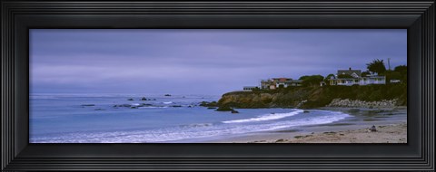 Framed Beach at dusk, Cayucos State Beach, Cayucos, San Luis Obispo, California, USA Print