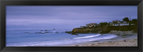 Framed Beach at dusk, Cayucos State Beach, Cayucos, San Luis Obispo, California, USA Print