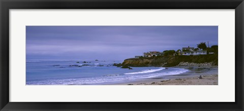 Framed Beach at dusk, Cayucos State Beach, Cayucos, San Luis Obispo, California, USA Print