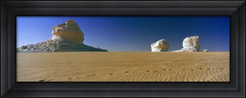 Framed Rock formations in a desert, White Desert, Farafra Oasis, Egypt Print