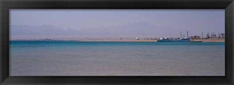 Framed Ship on the coast, Soma Bay, Hurghada, Egypt Print