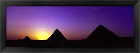 Framed Giza at dusk, Egypt Print