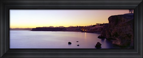Framed Coastal city at dusk, Ras Um Sid, Sharm al-Sheikh, Sinai Peninsula, Egypt Print