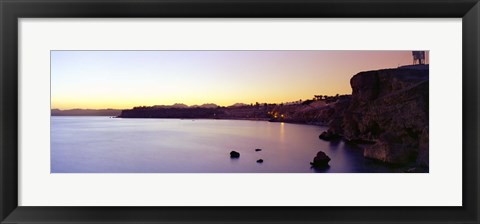 Framed Coastal city at dusk, Ras Um Sid, Sharm al-Sheikh, Sinai Peninsula, Egypt Print