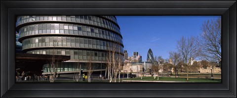 Framed Buildings in a city, Sir Norman Foster Building, London, England Print