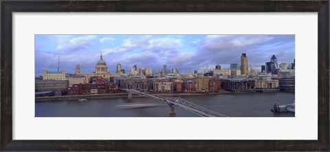 Framed Bridge across a river, London Millennium Footbridge, St. Paul&#39;s Cathedral, London, England 2008 Print