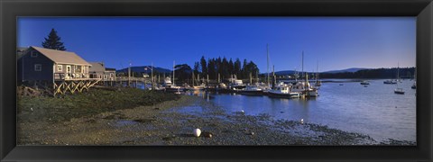 Framed Harbor in a national park, Bernard Harbor, Acadia National Park, Mount Desert Island, Hancock County, Maine, USA Print