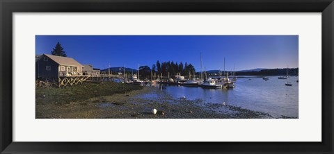 Framed Harbor in a national park, Bernard Harbor, Acadia National Park, Mount Desert Island, Hancock County, Maine, USA Print