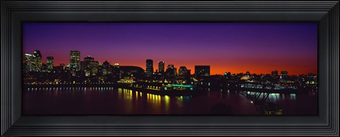 Framed City lit up at dusk, Montreal, Quebec, Canada 2010 Print