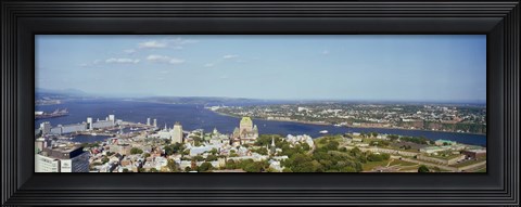 Framed High angle view of a cityscape, Chateau Frontenac Hotel, Quebec City, Quebec, Canada 2010 Print