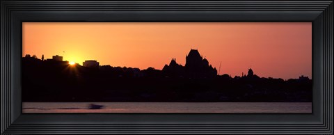 Framed City at sunset, Chateau Frontenac Hotel, Quebec City, Quebec, Canada Print