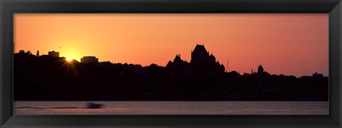 Framed City at sunset, Chateau Frontenac Hotel, Quebec City, Quebec, Canada Print