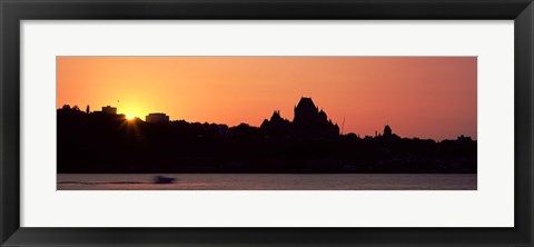 Framed City at sunset, Chateau Frontenac Hotel, Quebec City, Quebec, Canada Print