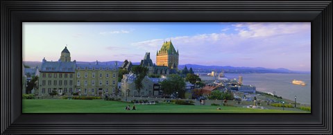Framed Grand hotel in a city, Chateau Frontenac Hotel, Quebec City, Quebec, Canada Print