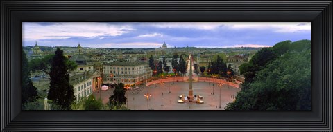 Framed Town square with St. Peter&#39;s Basilica in the background, Piazza del Popolo, Rome, Italy (horizontal) Print