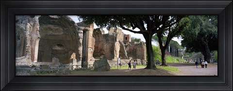 Framed Tourists at a villa, Hadrian&#39;s Villa, Tivoli, Lazio, Italy Print