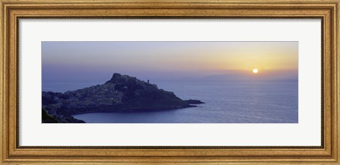 Framed Town at a coast, Castelsardo, Sassari, Sardinia, Italy Print