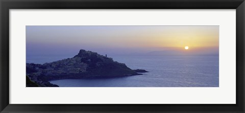 Framed Town at a coast, Castelsardo, Sassari, Sardinia, Italy Print