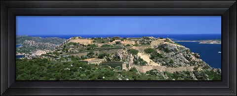Framed Island in the sea, Capo D'Orso, Sardinia, Italy Print
