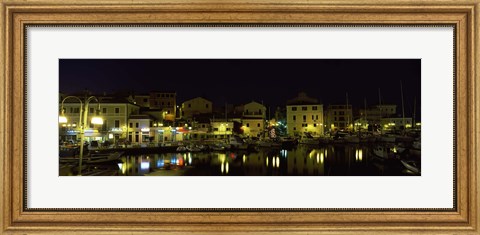 Framed Boats at a harbor, La Maddalena, Arcipelago Di La Maddalena National Park, Sardinia, Italy Print