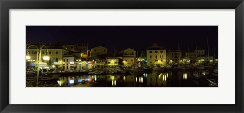 Framed Boats at a harbor, La Maddalena, Arcipelago Di La Maddalena National Park, Sardinia, Italy Print