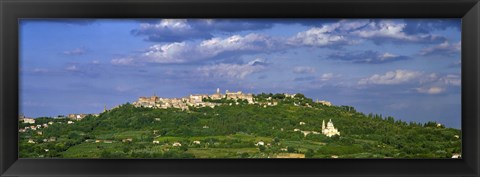 Framed Town on a hill, Montepulciano, Val di Chiana, Siena Province, Tuscany, Italy Print