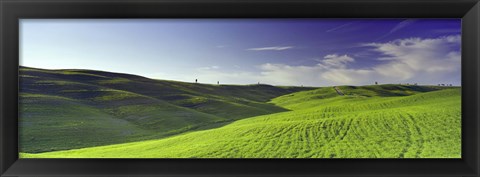 Framed Clouds over landscape, Val D&#39;Orcia, Siena Province, Tuscany, Italy Print