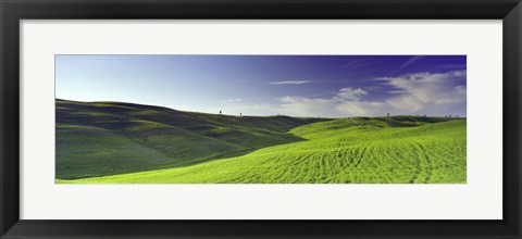 Framed Clouds over landscape, Val D&#39;Orcia, Siena Province, Tuscany, Italy Print