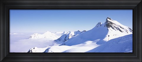 Framed Snowcapped mountain range, Damuls, Faschina, Vorarlberg, Austria Print