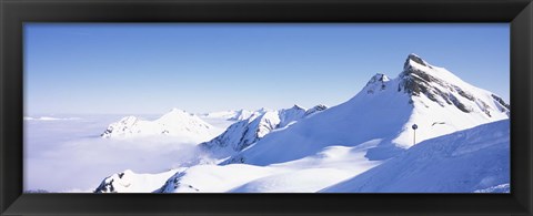 Framed Snowcapped mountain range, Damuls, Faschina, Vorarlberg, Austria Print