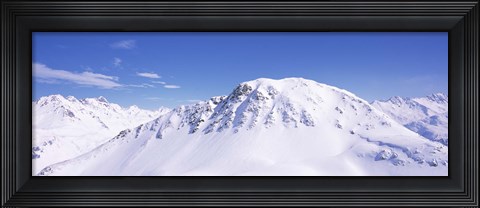 Framed Snowcapped mountain range, Ski Stuben, Arlberg, Vorarlberg, Austria Print