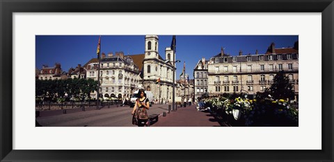 Framed Buildings along a street, Besancon, Franche-Comte, France Print