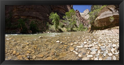 Framed North Fork of the Virgin River, Zion National Park, Washington County, Utah, USA Print