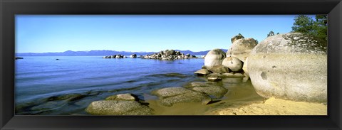 Framed Boulders at the Coast, Lake Tahoe, California Print