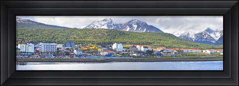 Framed Town at waterfront, Ushuaia, Tierra Del Fuego, Argentina Print