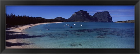 Framed Coastline, Lagoon Beach, Mt Gower, Lord Howe Island, New South Wales, Australia Print