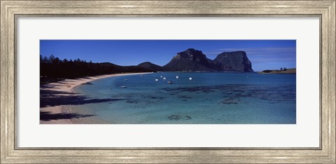 Framed Coastline, Lagoon Beach, Mt Gower, Lord Howe Island, New South Wales, Australia Print