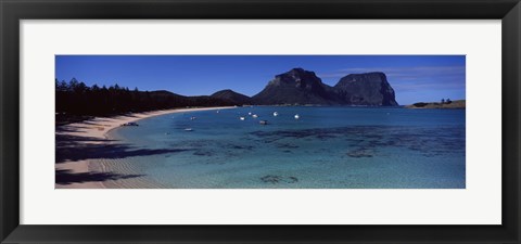 Framed Coastline, Lagoon Beach, Mt Gower, Lord Howe Island, New South Wales, Australia Print