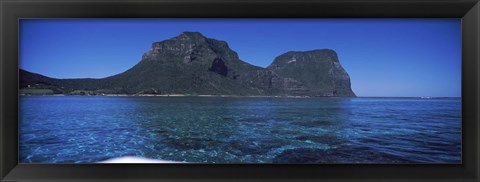 Framed Island in the ocean, Mt Gower, Lord Howe Island, New South Wales, Australia Print