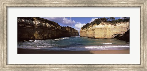 Framed Rock formations in the ocean, Loch Ard Gorge, Port Campbell National Park, Great Ocean Road, Victoria, Australia Print