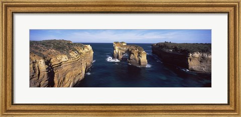 Framed Rock formations in the ocean, Campbell National Park, Great Ocean Road, Victoria, Australia Print