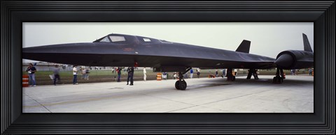 Framed Lockheed SR-71 Blackbird on a runway Print