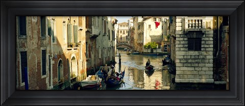 Framed Boats in a canal, Castello, Venice, Veneto, Italy Print