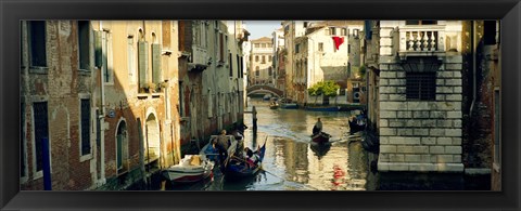 Framed Boats in a canal, Castello, Venice, Veneto, Italy Print