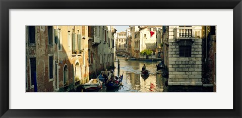 Framed Boats in a canal, Castello, Venice, Veneto, Italy Print
