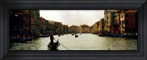 Framed Gondolas in the canal, Grand Canal, Venice, Veneto, Italy Print