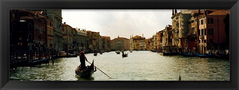 Framed Gondolas in the canal, Grand Canal, Venice, Veneto, Italy Print