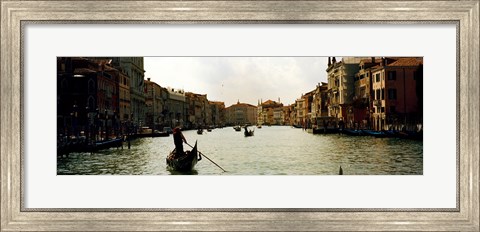 Framed Gondolas in the canal, Grand Canal, Venice, Veneto, Italy Print